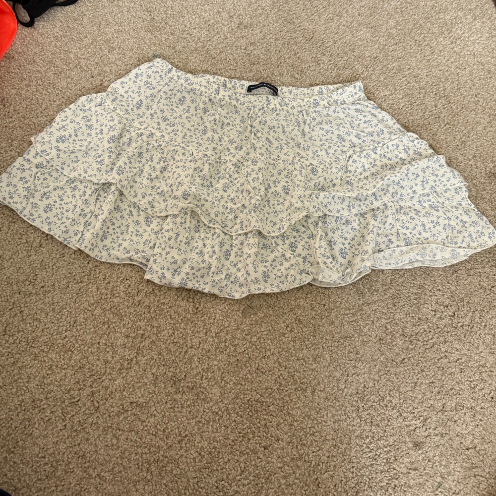 Brandy Melville Floral Ruffle Mini Skirt